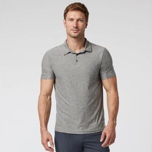 Vuori Strato Tech Polo Shirt Performance Stretch Jersey Heather Gray Mens XL